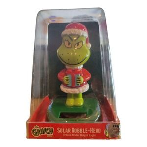 The Grinch Solar Bobble Head Dr Seuss Christmas Decoration Moves Under Light